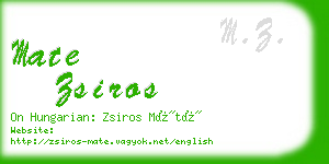mate zsiros business card